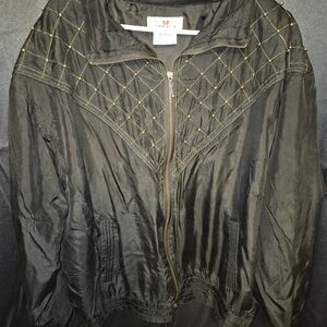 Chor Black Bomber Jacket with Gold Accents